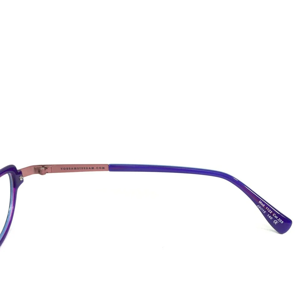 Yous Amsterdam Mod.1122 Col.203 Eyeglasses Frames Blue Purple Pink 49-15-140